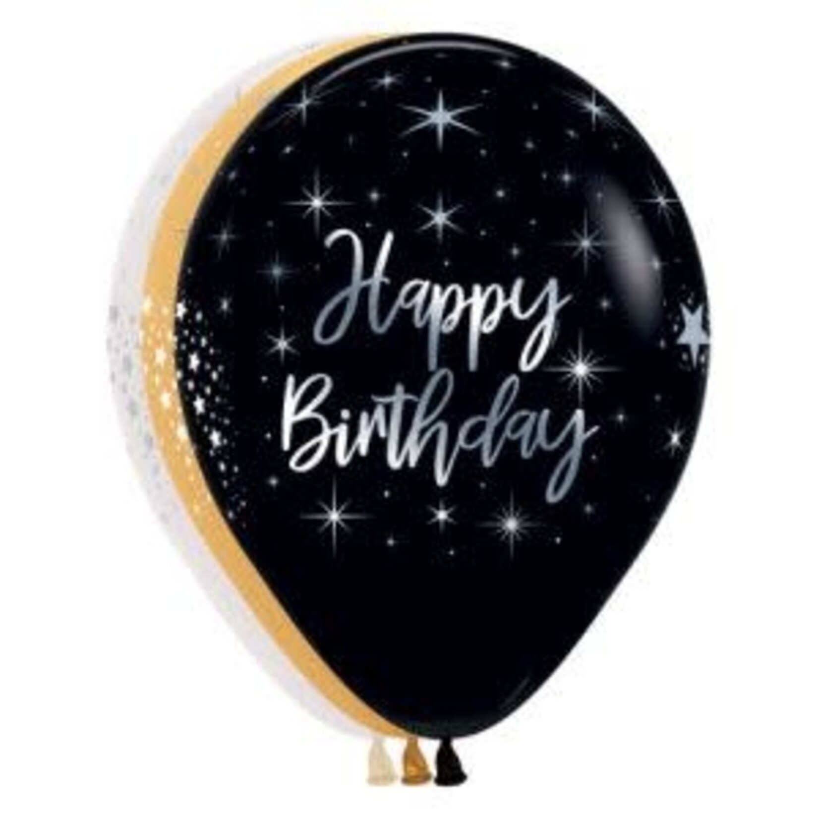 Sempertex Sempertex 11 Inch Happy Birthday Metalink Radiant Assortment Latex Balloons Bag of 50 [53337]