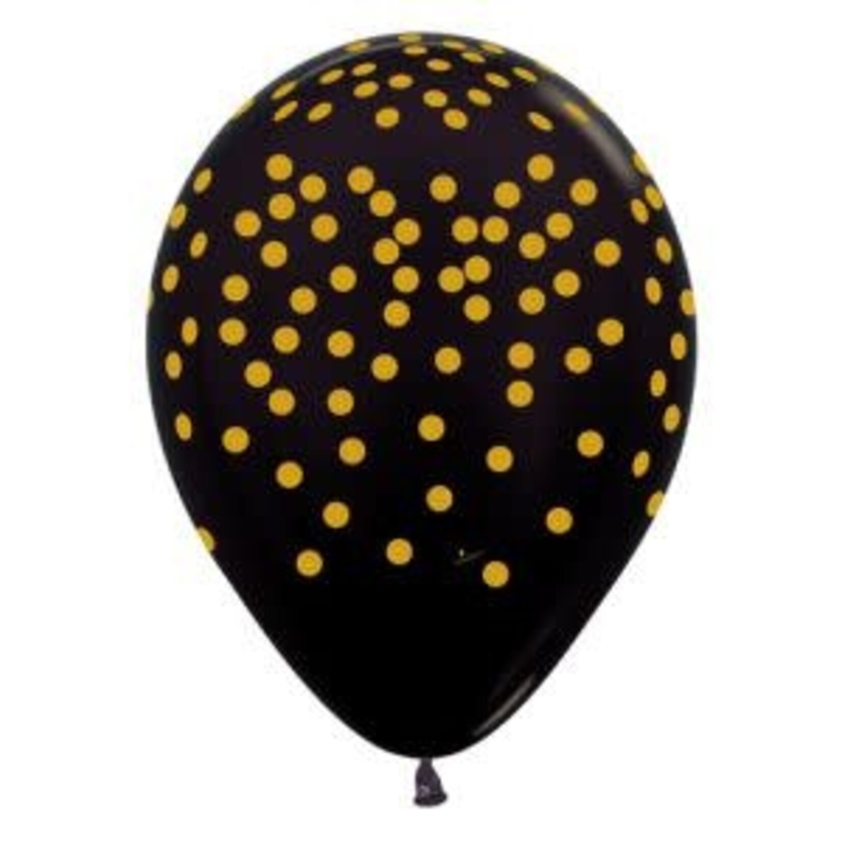 Sempertex Sempertex 11 Inch Gold Confetti on Black Latex Balloons Bag of 50 [53278]