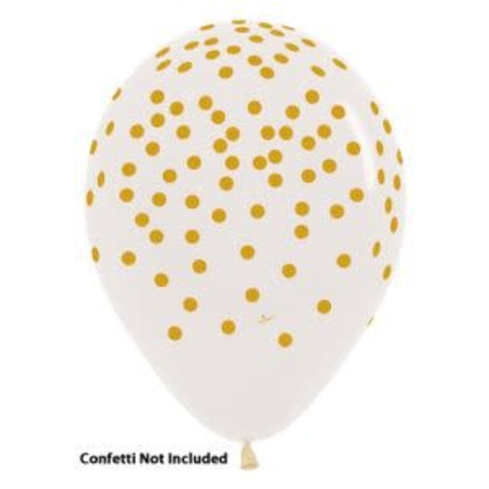 Sempertex Sempertex 11 Inch Gold Confetti on Clear Latex Balloons Bag of 50 [53277]