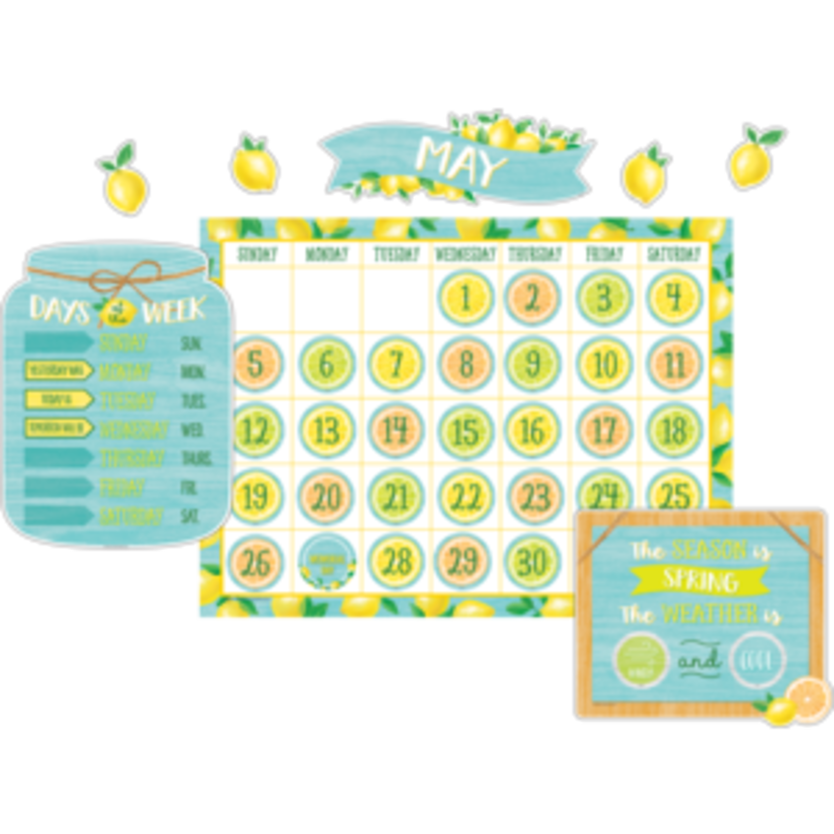 Teacher Created Resources Lemon Zest Calendar Bulletin Board Set [TCR8479]