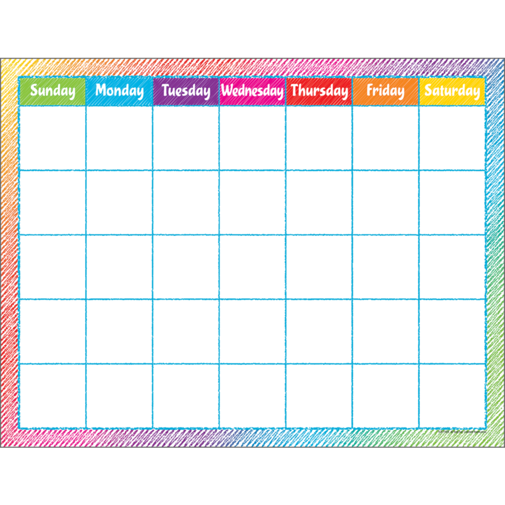 Teacher Created Resources Colorful Scribble Calendar Chart [TCR7525]