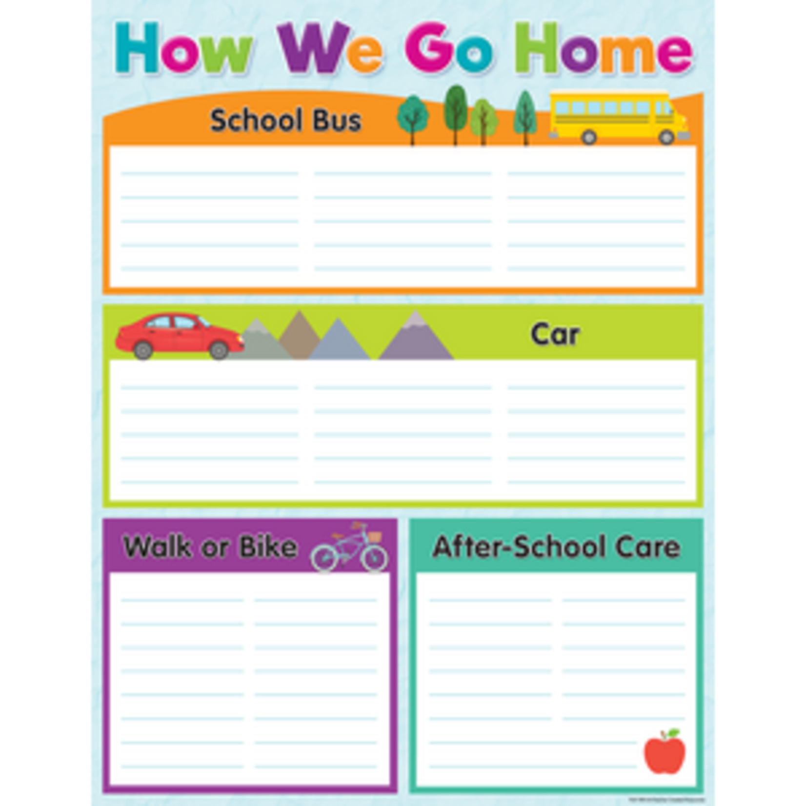 Teacher Created Resources How We Go Home Chart [TCR7893]
