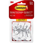 3M Command General Purpose Small Wire Hooks 12 Hooks & 20 Strips/PK [MMM1706712ES]
