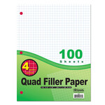 BAZIC BAZIC 100 Ct. 4-1" Quad-Ruled Filler Paper [569]