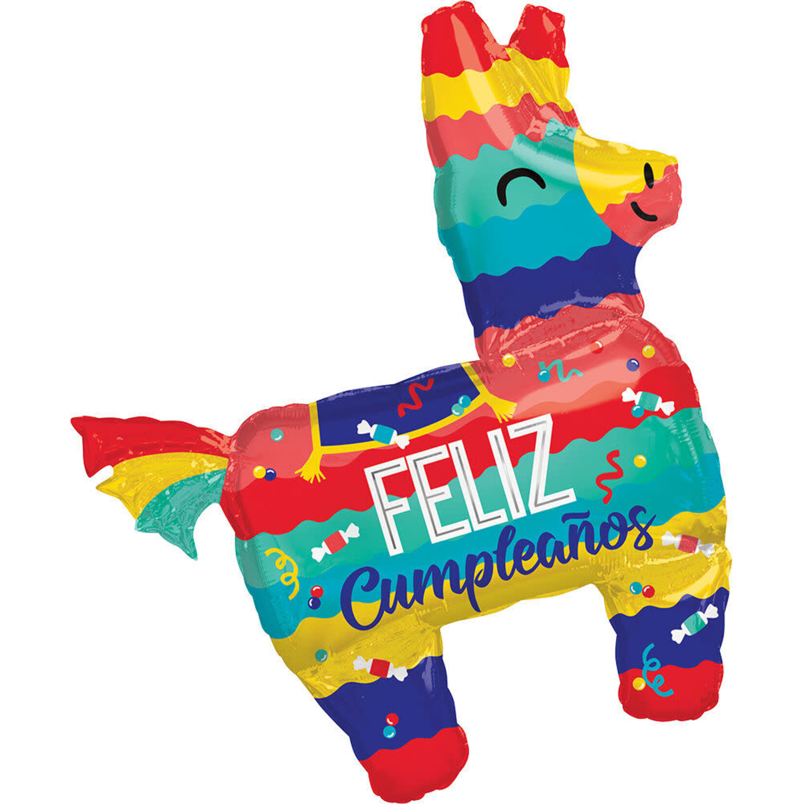 MAYFLOWER DISTRIBUTING Feliz Cumpleanos 33 Inch Pinata Shape Foil Mylar Balloon [41122]