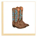 QUILLING CARDS, INC Quilled Cowboy Boots Greeting Card [BL1447]