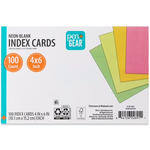 iSCHOLAR Blank Index Cards 4x6 Neon Colors [IC-OP-2691]