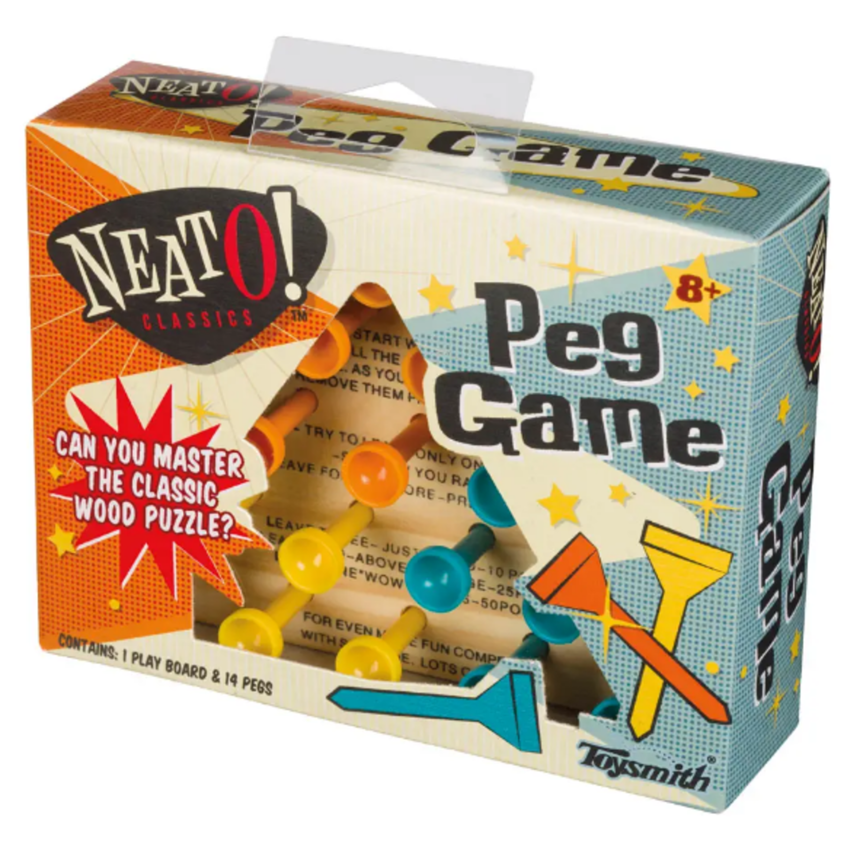 TOYSMITH Neato! Classic Wooden Peg Game, Travel Size [1954]