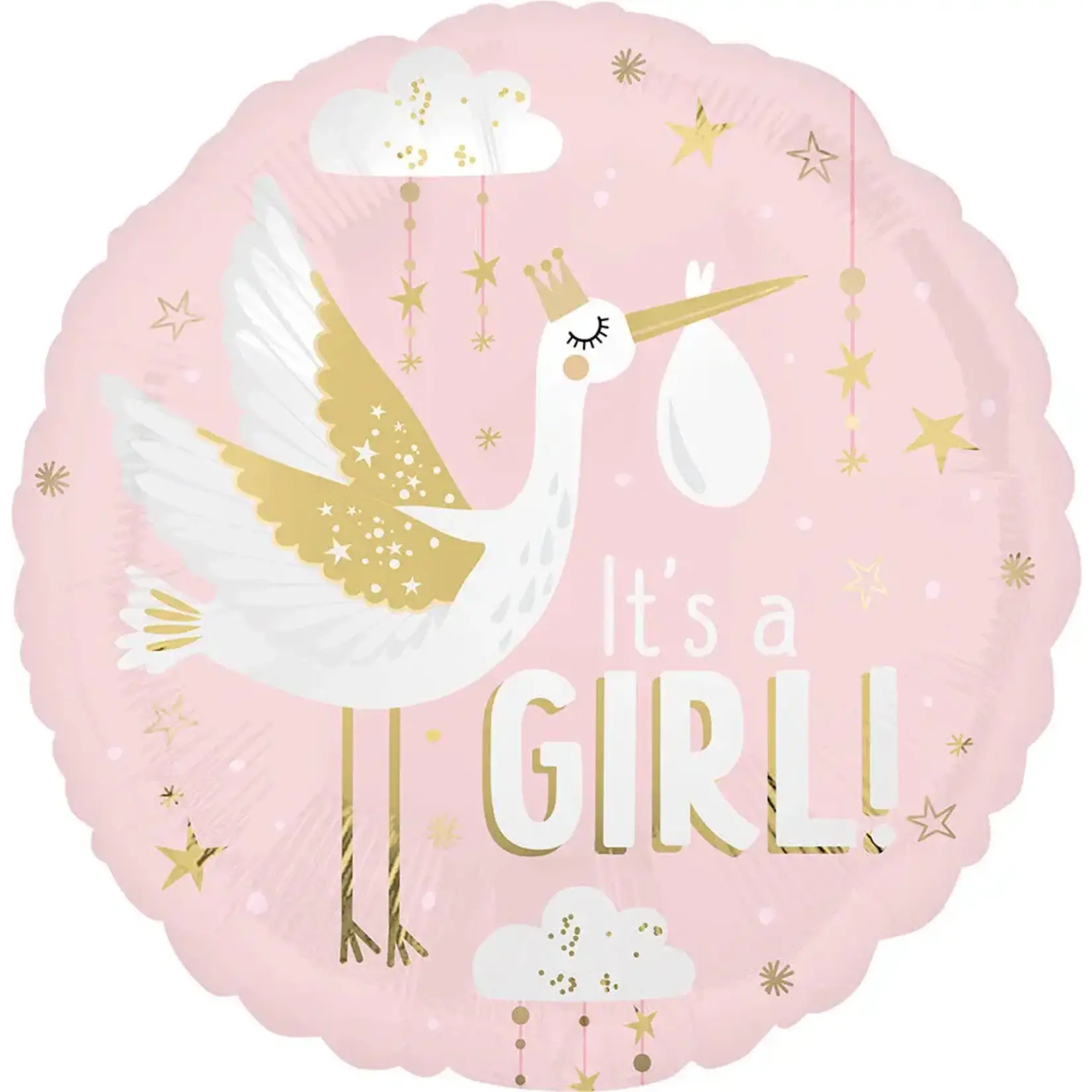 Special Delivery Baby Girl Satin 18 Inch Foil Mylar Balloon [46968]