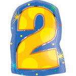 Number 2 Confetti Dots Jr Shape 20 Inch Foil Mylar Balloon [35761]