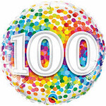 Qualatex Qualatex Confetti 100th Celebration 18 Inch Foil Mylar Balloon [49563]