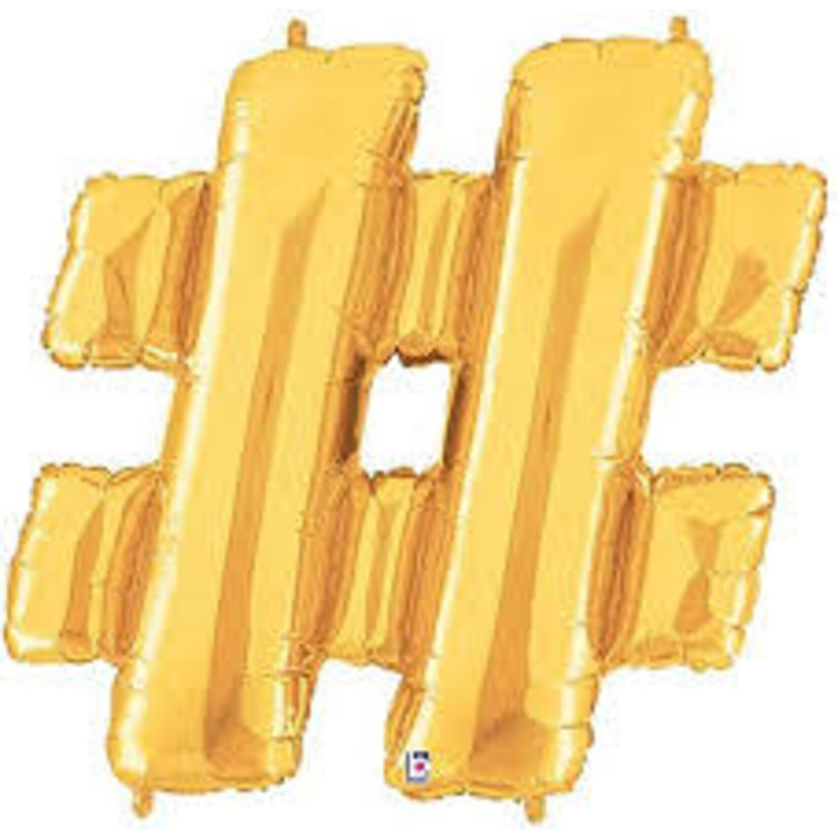 Betallic Metallic Gold Hashtag Jumbo 40 Inch Foil Mylar Balloon [05862]
