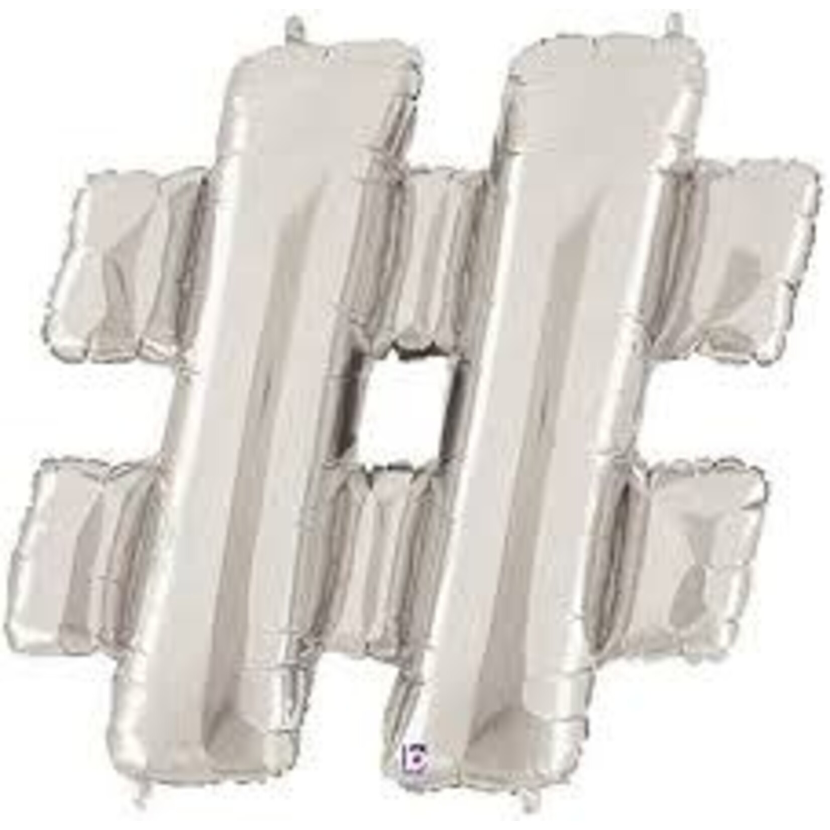 Betallic Metallic Silver Hashtag Jumbo 40 Inch Foil Mylar Balloon [15862]