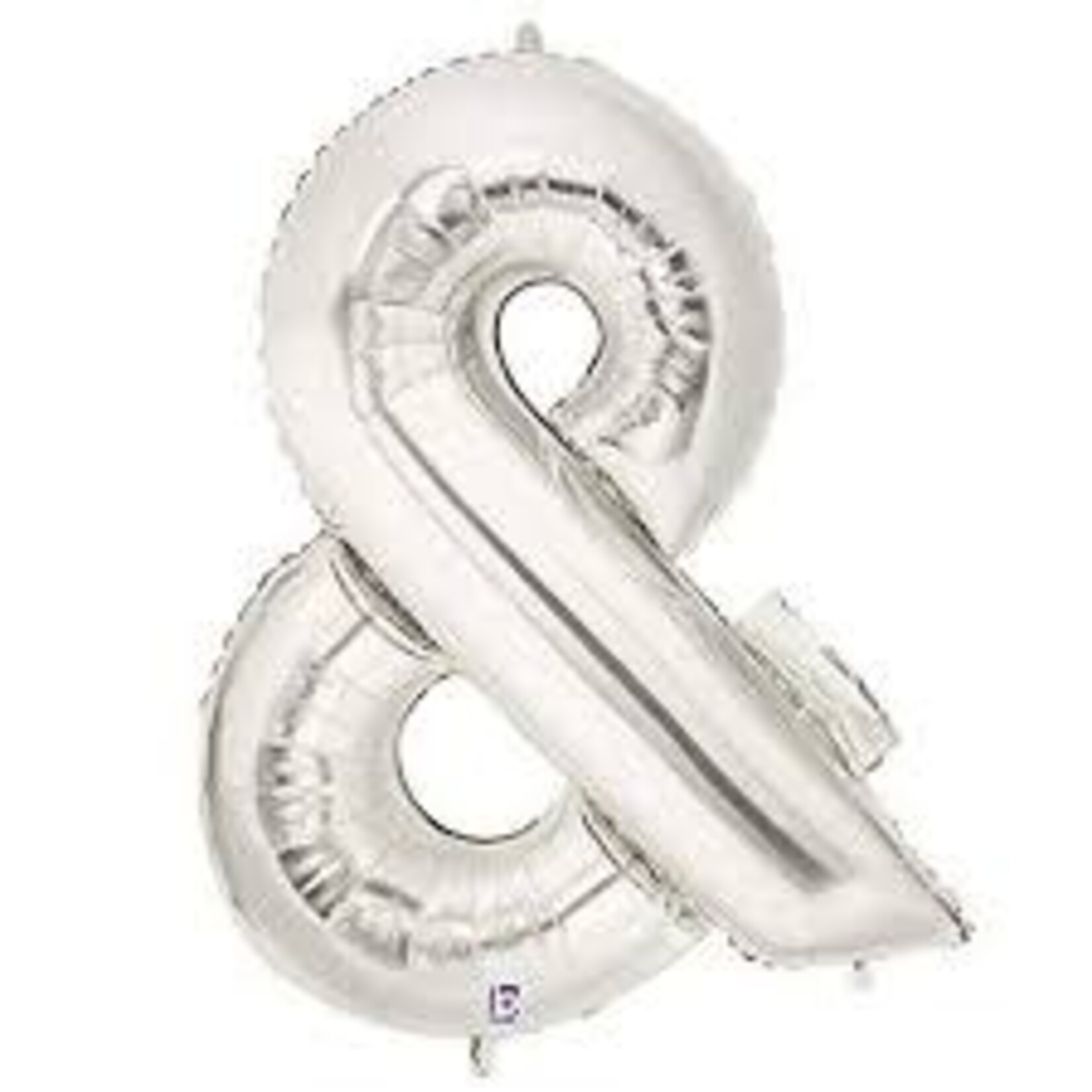 Betallic Metallic Silver Ampersand Jumbo 40 Inch Foil Mylar Balloon [15861]