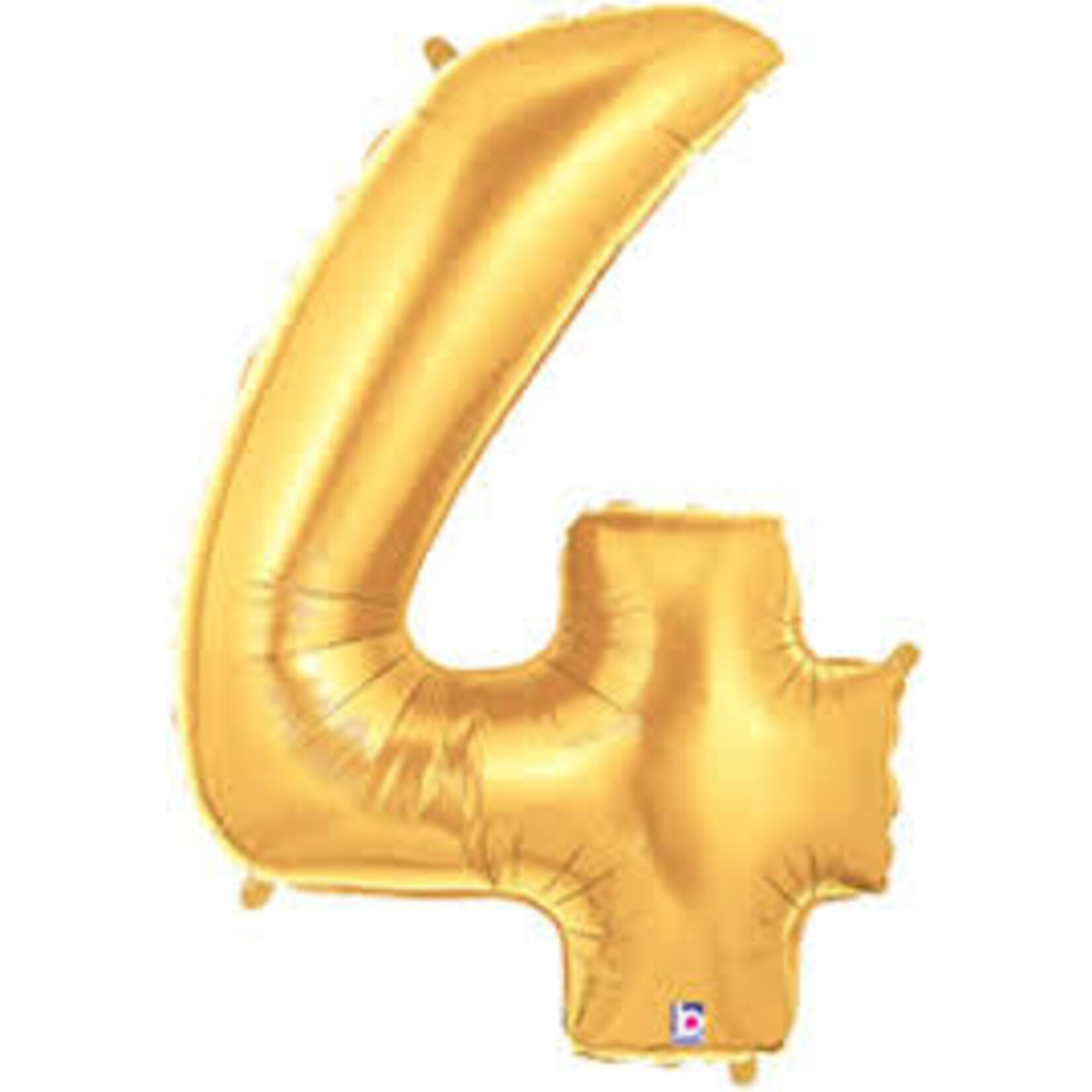 Betallic Megaloon Number 4 Gold 34 Inch  Foil Mylar Balloon [15844G]