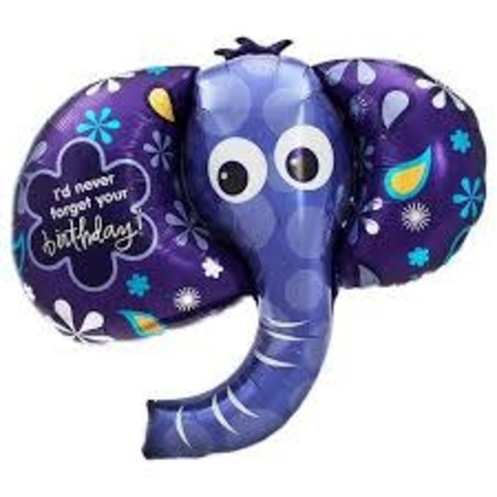 Northstar Balloons Never Forget Your Birthday Elephant 42 Inch Foil Mylar Balloon [00156]