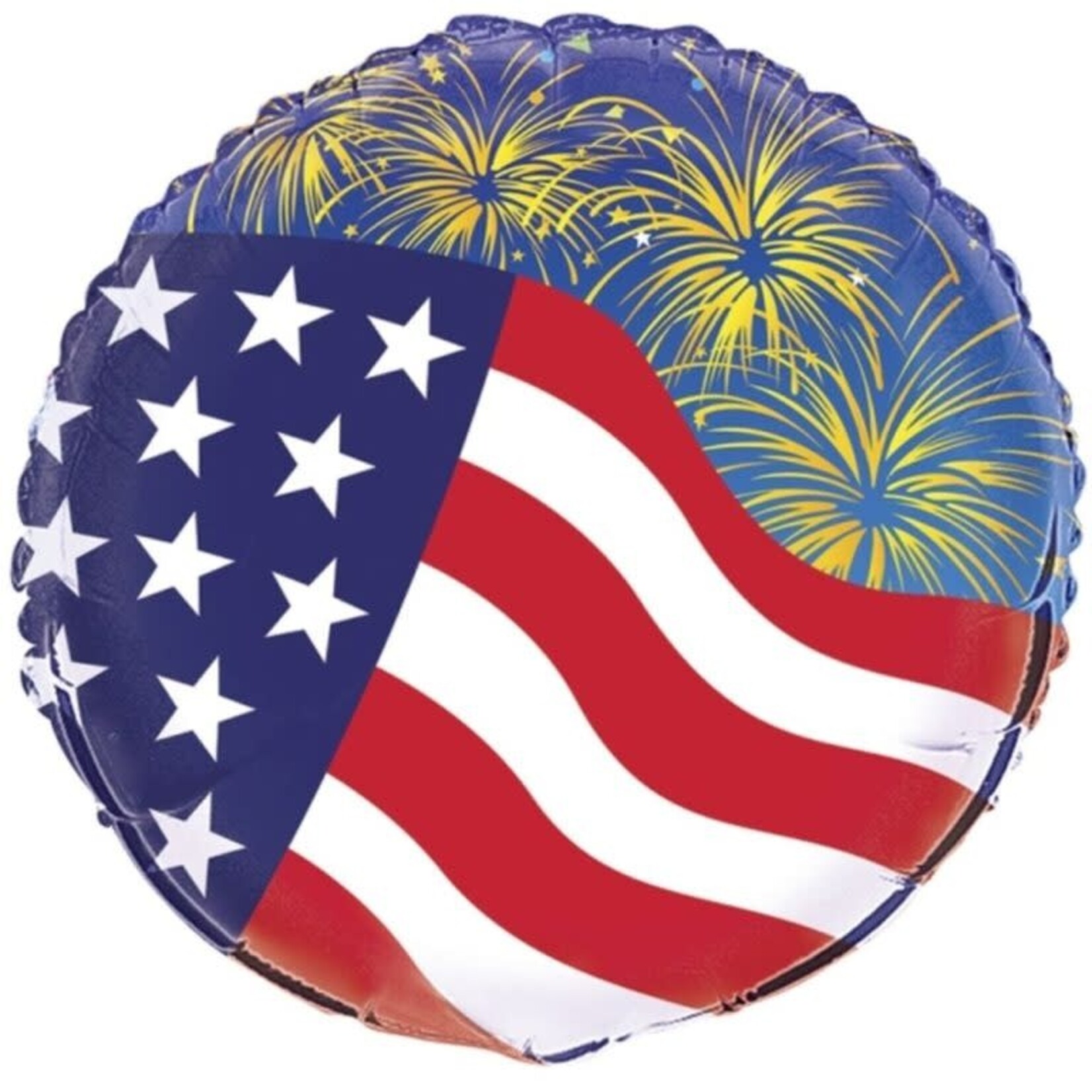 UNIQUE USA Flag Fireworks 18 Inch Foil Mylar Balloon [21770]