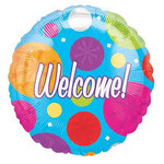Welcome Colorful Circles 18 Inch Foil Mylar Balloon [13578]