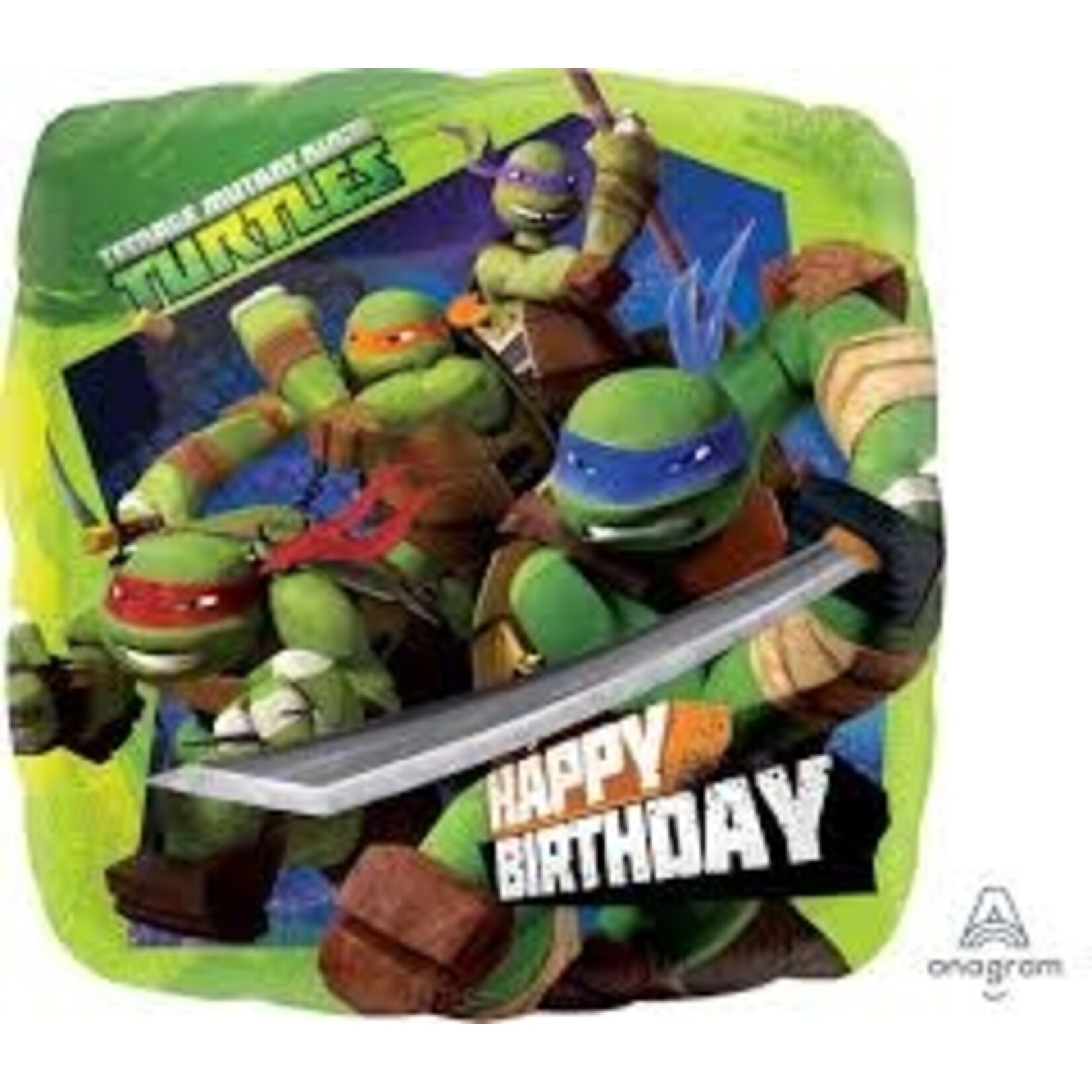 Teenage Mutant Ninja Turtles Birthday 18 Inch Square Foil Mylar Balloon [27088]