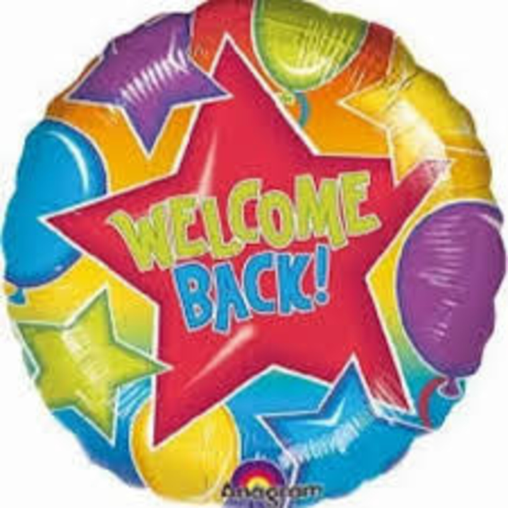 Welcome Back Stars & Balloons 18 Inch Foil Mylar Balloon [07076]