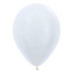 Sempertex Sempertex Pearl White 5 Inch Latex Balloons Bag of 100 [51061]
