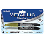BAZIC Silver & Gold Metallic Markers (2/Pack)