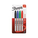 Sanford Brands Sharpie, Fine, Black/Red/Blue/Green, 4 Count [SAN30174PP]