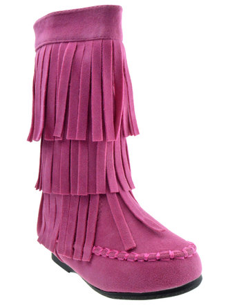 BK 20 Baby Girls Rhinestone Faux Fur Top Mid-Calf Boots