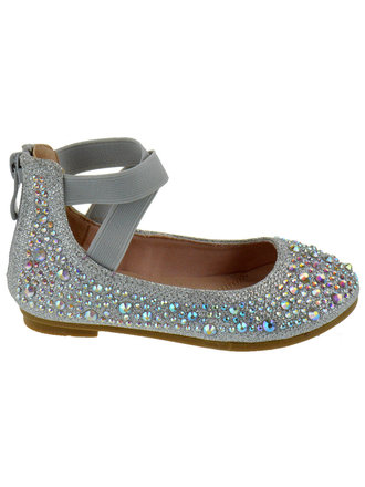 Baby Toddler Girls Lace Glitter Round Toe Mary Jane Strap Ballet Shoes Flats