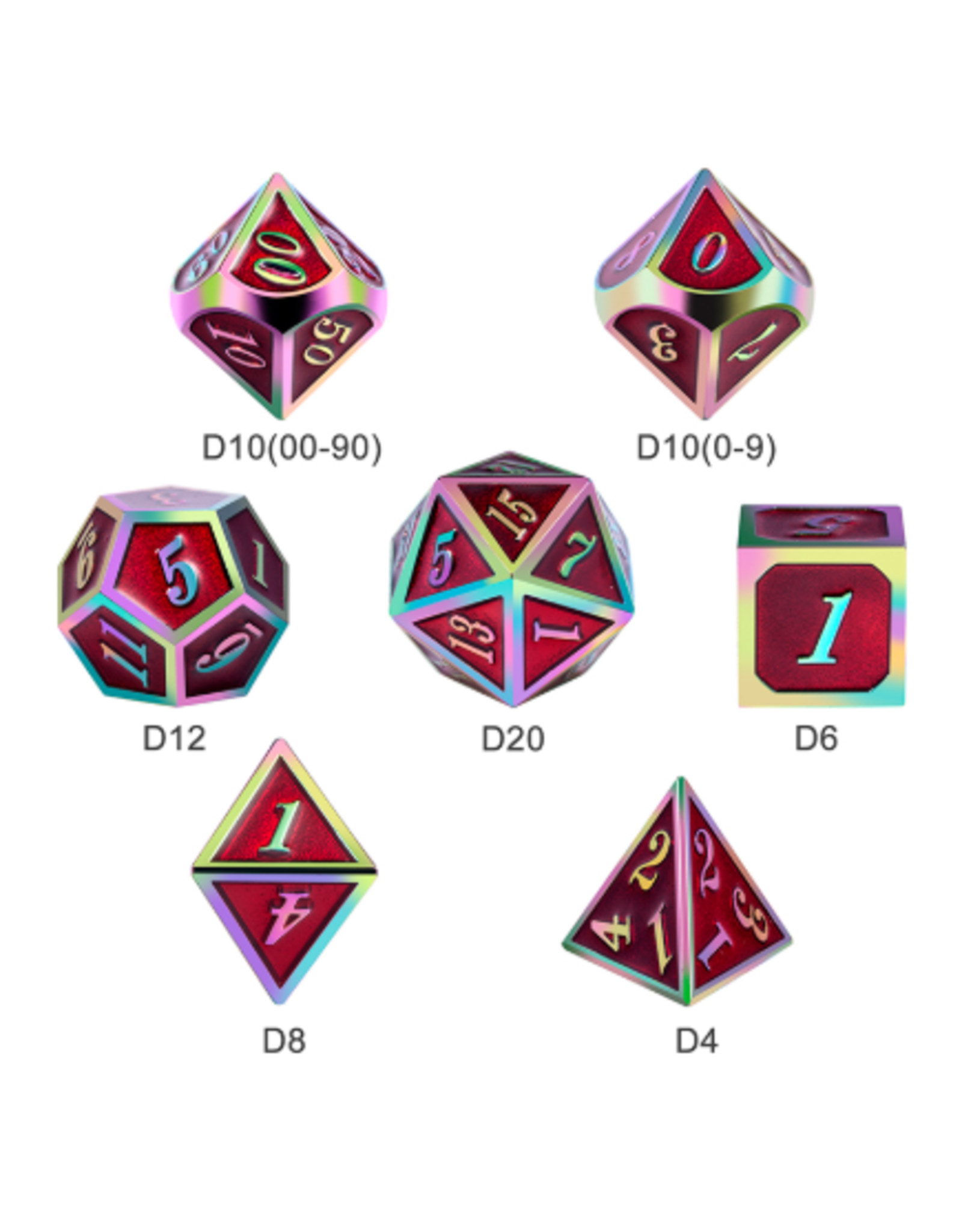 Georgetown Hobbies Metal Dice: Red Iridescence