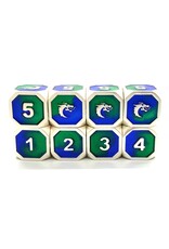 Old School Dice & Accesories Dragon Forged D6 Set: Platinum Blue & Green