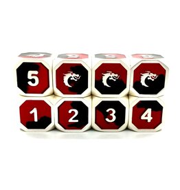 Old School Dice & Accesories Dragon Forged D6 Set: Platinum Black & Red