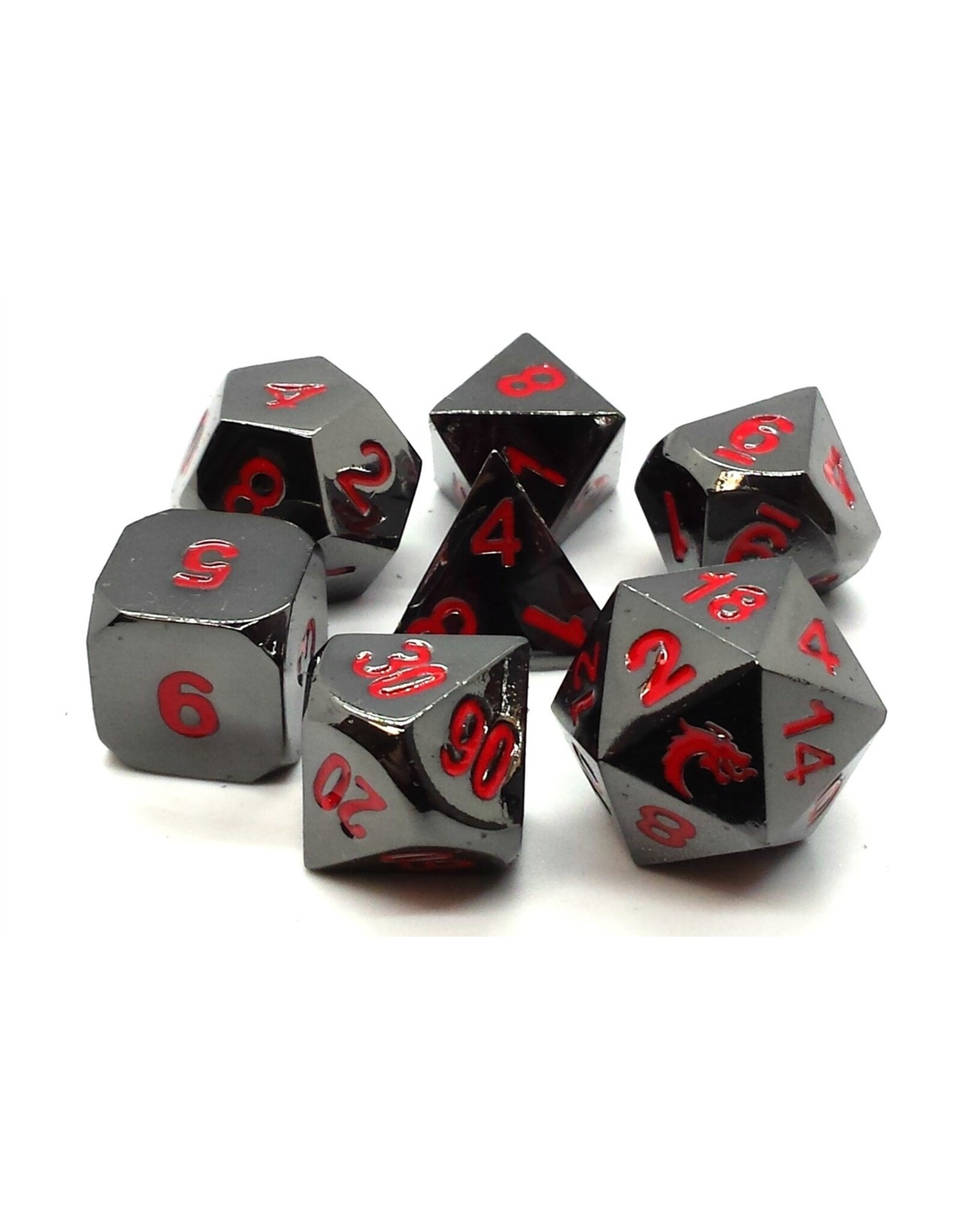 Old School Dice & Accesories Halfling Forged Black Nickel w/ Red