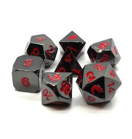 Old School Dice & Accesories Halfling Forged Black Nickel w/ Red