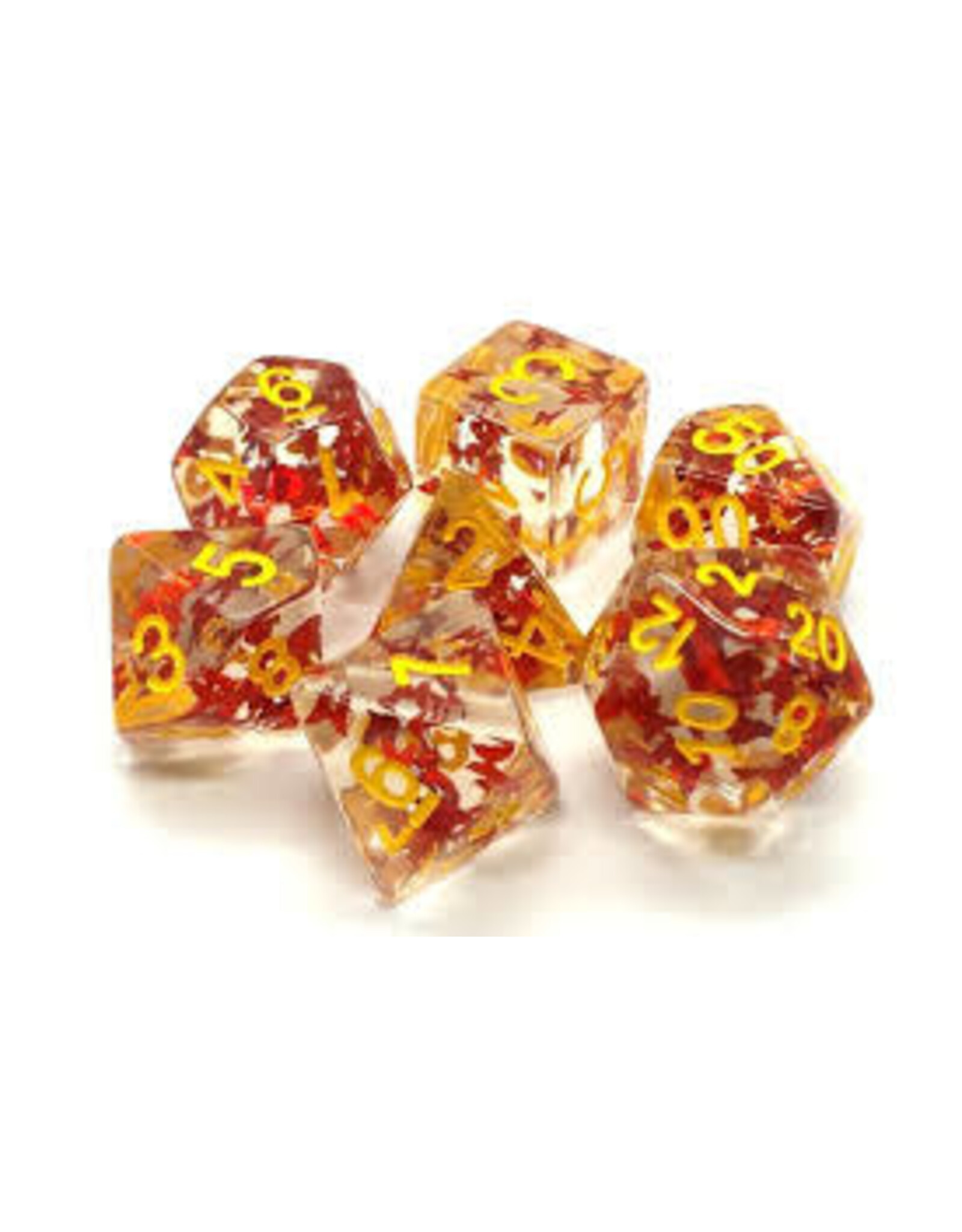 Old School Dice & Accesories Infused: Orange Butterfly w/ Yellow