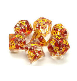 Old School Dice & Accesories Infused: Orange Butterfly w/ Yellow