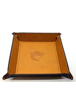 Old School Dice & Accesories Dice Rolling Tray: Square Tan with Black