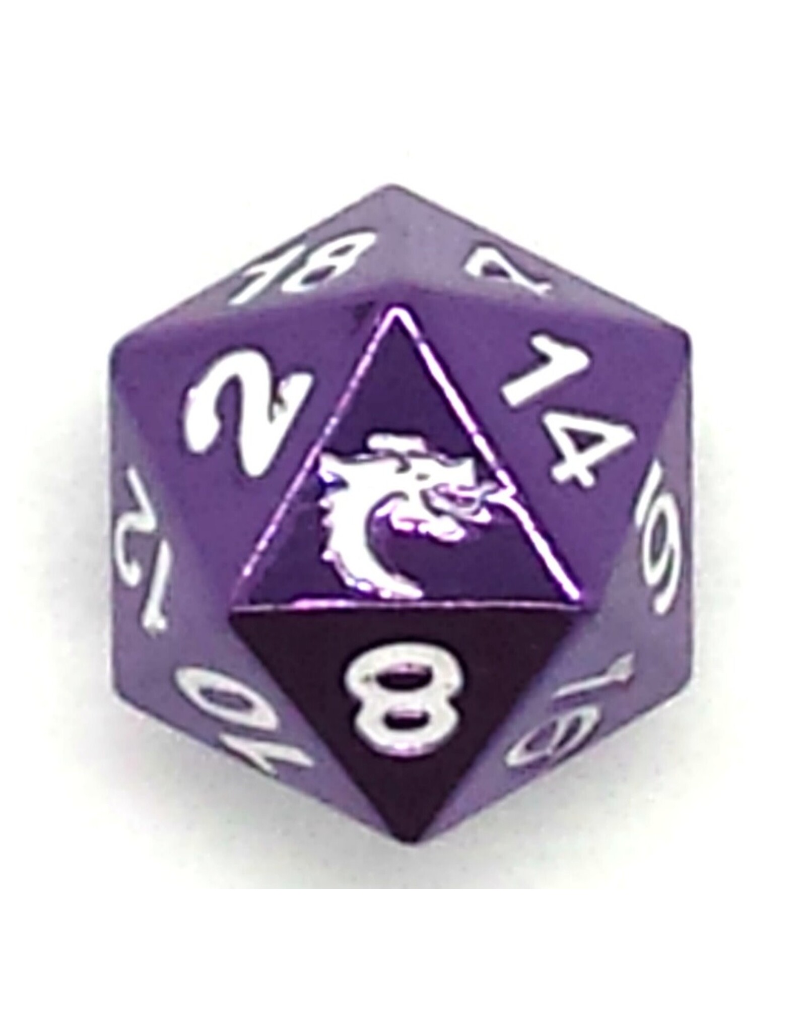 Old School Dice & Accesories Metal D20 Halfling Forged Electric Purple