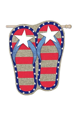 Evergreen Enterprises Burlap Patriotic Flip Flops House Flag Evergreen Enterprises Burlap Patriotic Flip Flops House Flag