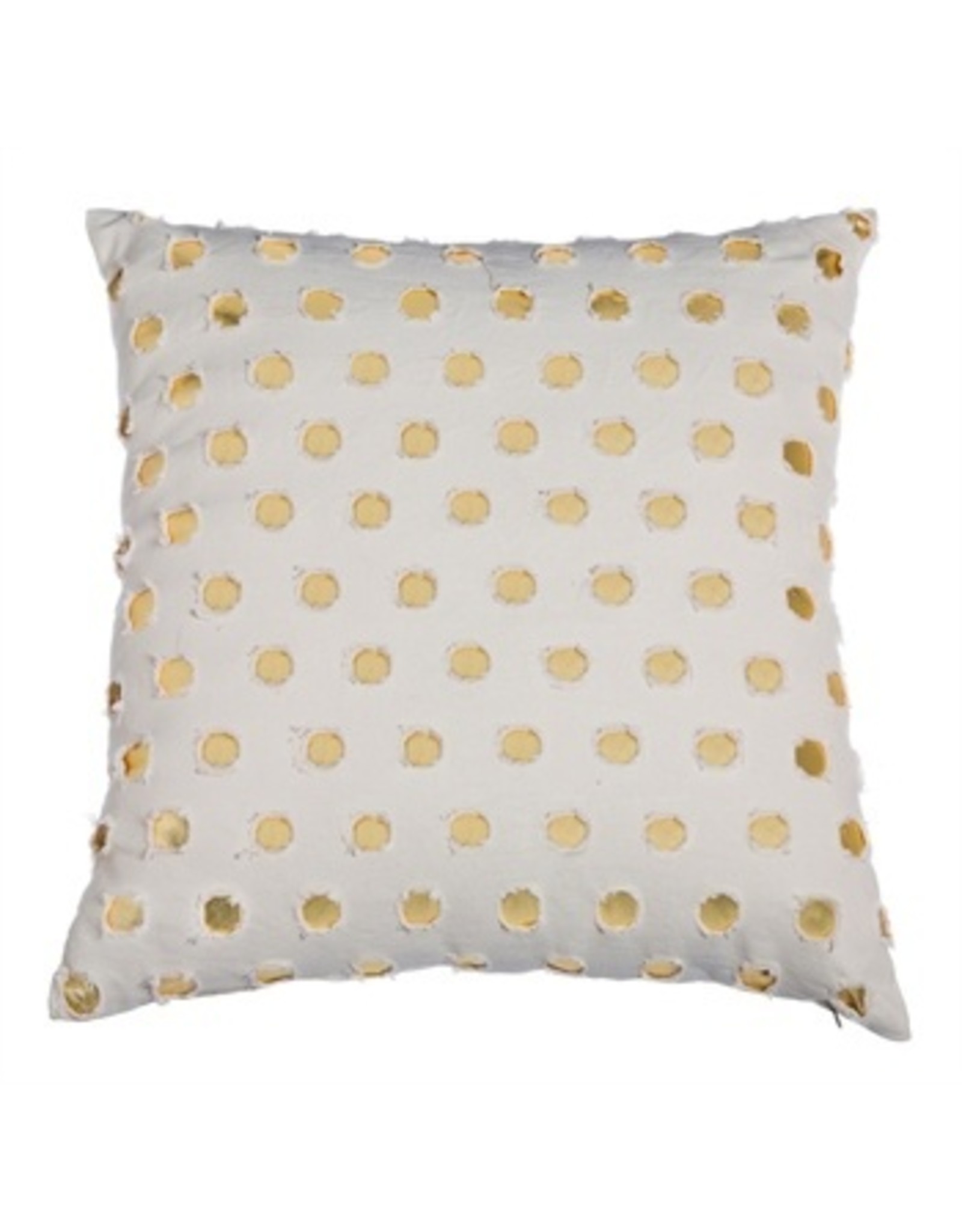 Evergreen Enterprises Gold Metallic Polka Dot Outdoor Pillow