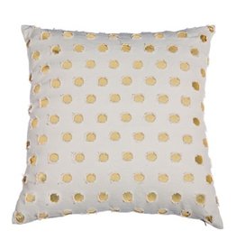 Evergreen Enterprises Gold Metallic Polka Dot Outdoor Pillow