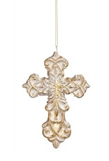 Evergreen Enterprises Gold Polystone Cross Ornament - Flourish Cross