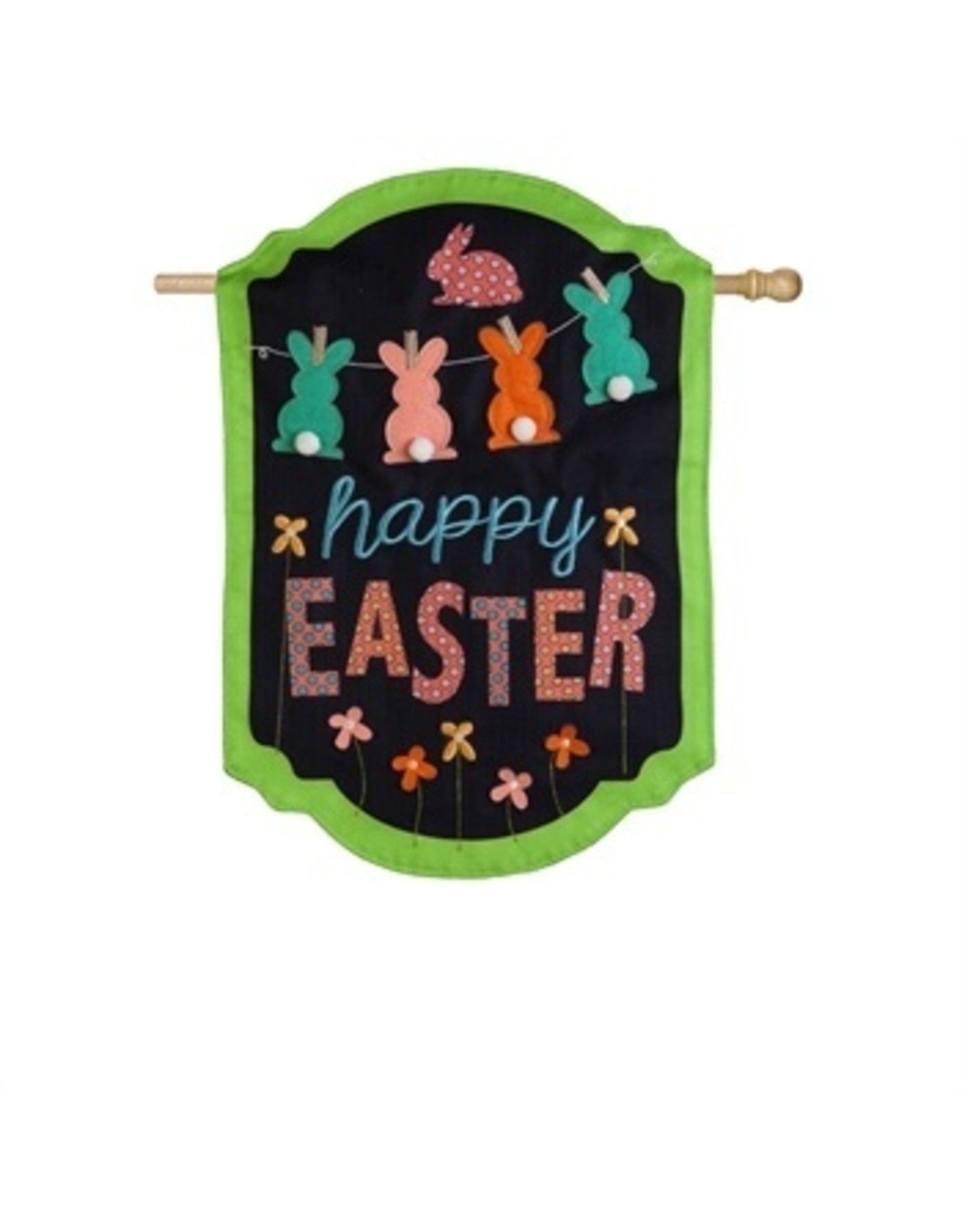 Evergreen Enterprises Happy Easter Chalkboard Banner House Burlap Flag
