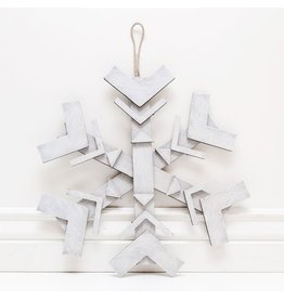 Adams & Co. White Wooden Snowflake Wall Decor
