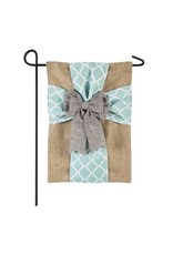 Evergreen Enterprises Quatrefoil Cross Garden Burlap Flag