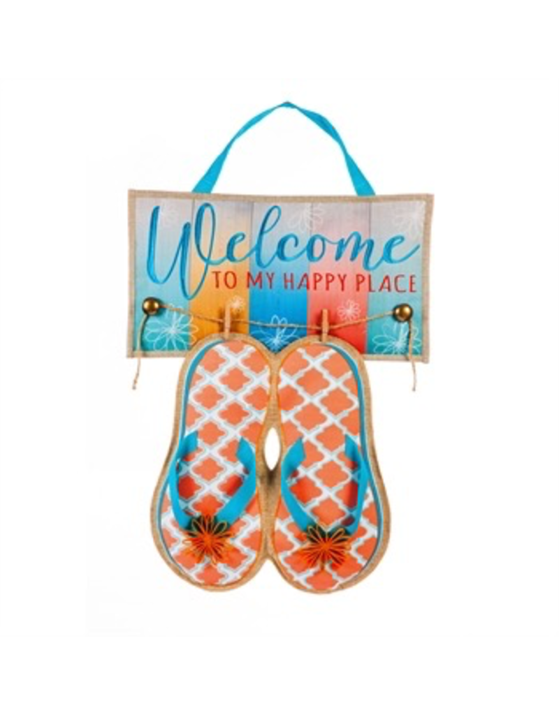 Happy Place Flip Flops Door Decor Miche Designs And Gifts
