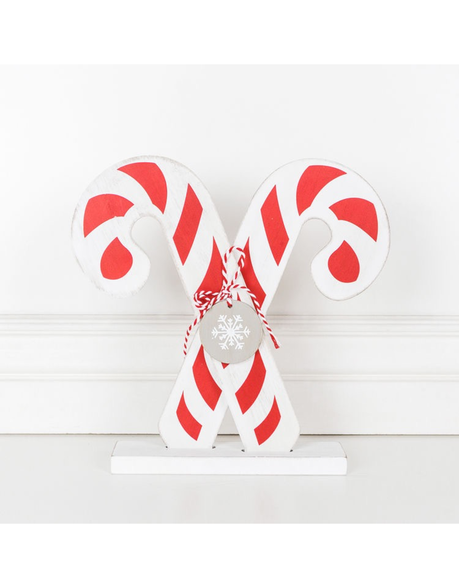 Adams & Co. Wood Shape (Candy Cane), Red/White