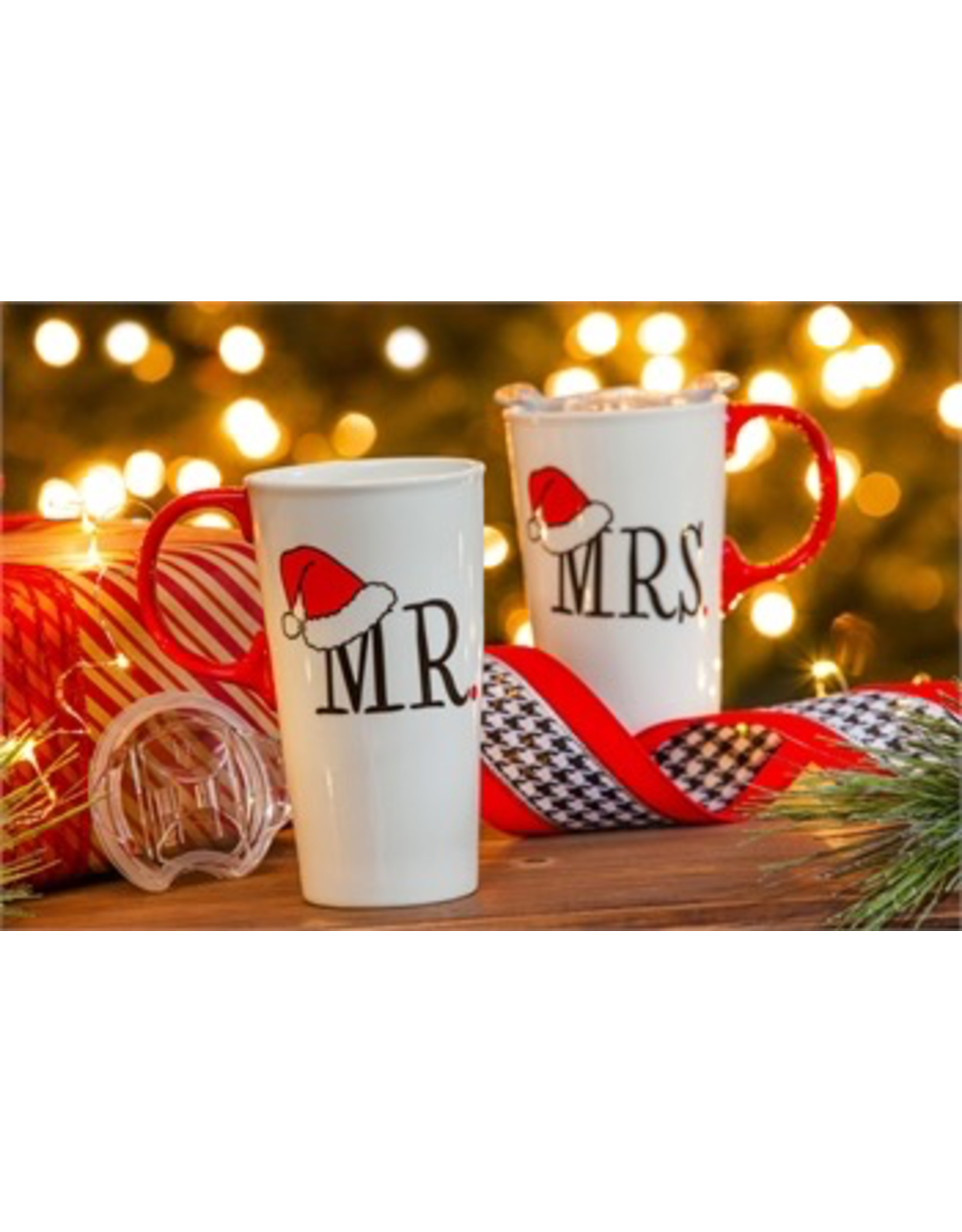 Evergreen Enterprises Mr. & Mrs. Ceramic Travel Cups Giftset