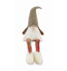 Mud Pie Dangle Leg Houndstooth Fall Gnome