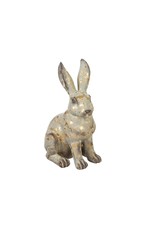 Evergreen Enterprises 8.25"H Rabbit Garden Statuary, 2 Asst, Gold Distressed